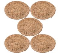Alipis Small Woven Bird Nests 5Pcs Breathable Straw Sleeping Beds 19-21Cm Diameter with Flat Bottom for Chicken, Pigeon, and in Coops and Hutches