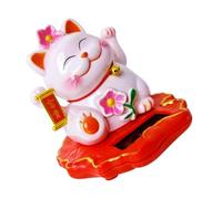 Alipis Solar Powered Waving Arm Fortune Cat Figurine Plastic Decor for Car Dashboard Rv Home Whimsical Lucky Chinese Ornament for Stylish Indoor Outdoor Display