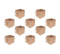 Alipis Spacious Capacity Square Paper Bags for Flowers Bouquets 10pcs with Handles Promote Sustainability Minimalist Kraft Paper Packaging and Cakes for Retail Use and Parties