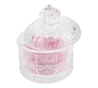 Alipis Sponge Makeup Setting Puff round Soft Pink Powder Puff for Face Makeup Reusable Washable Glass Jar Container