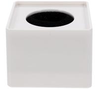 Alipis Square Microphone Flag Station Made of Sturdy Hard Abs Plastic in White Colour with Large Logo Display Area, Portable and Practical for Professional Interview Microphones