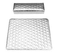 Alipis Square Nail Cushion 2 Pack Pu Leather Hand Pillow with Heart Pattern and Sponge Filling, Silver Manicure Wrist Pad Protecting Counter from Filing Dust for Manicuring Table