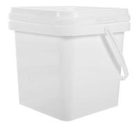 Alipis Square Plastic Paint Bucket 2L with Wide Mouth, Handle and Tight-Sealing Lid for Painting and Garden Use