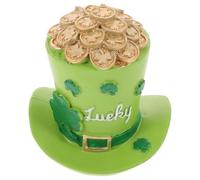 Alipis St Patrick’s Day Resin Leprechaun Hat Decoration, Small Green Shamrock Tabletop Ornament for Irish Themed Home and Farmhouse Kitchen Holiday Décor