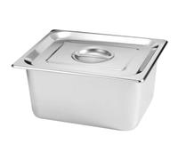 Alipis Stainless Steel Buffet Serving Dish with Lid 10.4x6.5x5.9 Inch Deep Food Pan for Restaurants and Home Food Storage