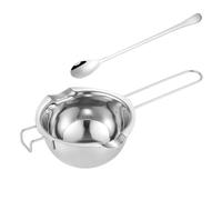 Alipis Stainless Steel Chocolate Melting Pot Set 400ml with Butter Warmer and Spoon, Baking Melting Bowl for Candy, Cheese, and Candle Making Supplies in Kitchen