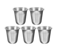 Alipis Stainless Steel Communion Cups Set of 5 Portable Religious Cup for Church Services Stackable Metal Drinking Cup Reusable Holy Communion Wine Compact for Worship Gatherings