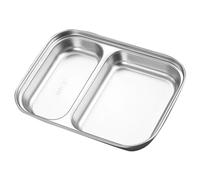 Alipis Stainless Steel Divided Dinner Plates with Separated Compartments for Food Serving Tray and Food Seasoning Plate, Versatile Design for Outdoor Picnics and Travel Use