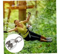 Alipis Stainless Steel Double Pulley Block with Rotation Heavy-duty Load Bearing Lifting Pulley for Rope Hoist Rust-resistant Steel Sheave Suitable for Climbing and High-altitude