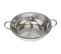 Alipis Stainless Steel Hot Pot Dual Divider and Toughened Glass Lid Suitable for Induction and Gas Stoves