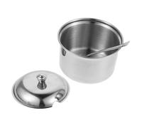 Alipis Stainless Steel Seasoning Canister with Lid Spoon Airtight Spice Storage Jar for Salt Pepper and Herbs Multifunctional Kitchen Organizer for Spices and Seasonings