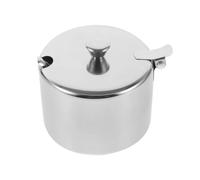 Alipis Stainless Steel Sugar Dispenser Bowl with Lid and Spoon Multipurpose Salt and Spice Container for Kitchen Seasoning Storage Stainless Steel Condiment Jar with Magnetic Spoon Holder