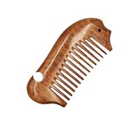 Alipis Static Sandalwood Comb Wood Hair Comb Small Fish Shape for Woman Coarse Teeth Pattern for Define Styling Brush for Curly Hair