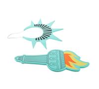 Alipis Statue Coating Put with Remove Material Quick to Matte Eva and Liberty Crown Headband Torch Set, Authentic for Independence Day and Patriotic Parties, Suitable