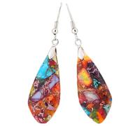 Alipis Stone Earrings for Women Teardrop Bohemian Easy to Put or Take Lightweight Beaded Drop Dangle for Casual or Festival Wear 1 Pair