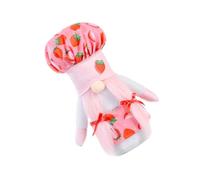 Alipis Strawberry Chef Gnome Doll Decorative Faceless Dwarf Figurine for Home Kitchen Office Shelf Display Protective Lucky Ornament for Holiday Festive Decor