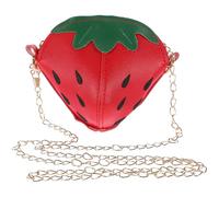 Alipis Strawberry Stylish Novelty Shoulder Bag Lovely Red with Chain Belt Crossbody Bag Polyester Material, Easy Carrying for Storing Little Objects for Everyday Use