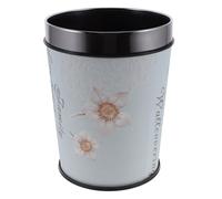 Alipis Stylish 5l Trash Can for Home and Living Room, Simple Stainless Steel and Leather Decorative Garbage Bin, Practical Plastic Waste Paper Container for Bedroom