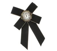 Alipis Stylish Bowtie Ornament Clothes Decoration Grosgrain Alloy Rhinestone Decorative Long-time Use Women Brooch Pin for Clothing Accessories