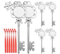 Alipis Sublimation Christmas Ornaments Blanks Bulk: 6PCS Metal Sublimation Ornament Blanks - Hanging Snowflake Key Pendant for DIY Crafts Xmas Party Home Decor