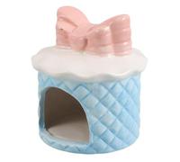 Alipis Summer Hideout House Ceramic Hamster Cooling Nest Portable Heat Dissipation Ceramic 4.32x3.73x3.73in Indoor Shelter for Dwarf Hamsters and Small Pets