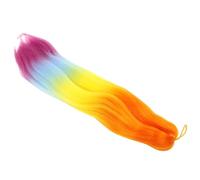 Alipis Synthetic Crochet Braiding Hair Extension for Women and, Pre-Stretched High Temperature Fiber Braiding Wig, Rainbow Colored Braids for Hair Styling