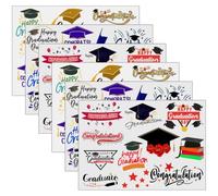 Alipis Temporary Tattoos Stickers 6 Sheets with Easy Removal and Decorative Features Latex Body Tattoos Stickers Graduation Party for Graduation Celebration Students and Adults