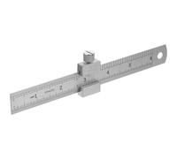 Alipis Thickened Stainless Steel Ruler with Stopper, 15Cm Metal Measuring Ruler for Woodworking and Engineering, Precision Steel Straight Edge Gauge Scale Tool for Accurate Depth and