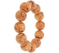Alipis Tibetan Buddhist Beads Bracelet Unisex Wood Bead Bracelet with Carved Dragon Pattern, Sturdy and Lightweight for Daily Wear and Spiritual Practice