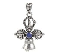 Alipis Tibetan Style Vajra Cross Pendant Necklace Navy Antique Buddhist Charm for Bracelets and Keychains Handmade Jewelry Accessories Gift for Buddhists