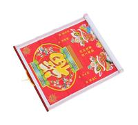 Alipis Traditional Chinese Scroll Calendar with Horse Zodiac Faux Rattan Wall Hanging Feng Shui Calendar for Living Bedroom Lunar Date Markings Space Saving Decor