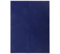 Alipis Trifold A4 Diploma Certificate Holder Protective Cover Blue Leather Round Button, Graduation and Marriage Certificate Protector Folder for Document and Award Storage