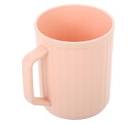 Alipis Unbreakable Large Capacity Bathroom Mug with Handle Vertical Ribbed Plastic Toothbrush Holder Tumbler for Travel and Home Nonslip Rinse Cup for Mouthwash and Toothbrush Storage
