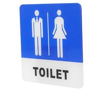 Alipis Unisex Acrylic Toilet Sign for Bathroom Door, Adhesive Restroom Guiding Sign for Home and Public Washrooms, Sturdy Gender Toilet Plaque for Men and Women