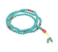 Alipis Unisex Tibetan Style 108-Beads Prayer Bracelet Featuring 6Mm Turquoise Beads, for Ceremonial Use, Meditation, and Spiritual Luck