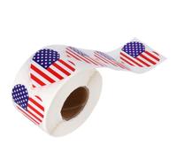 Alipis USA Heart Shape Flag Sealing Stickers Roll, 500Pcs Self-Adhesive National Flag Labels for Envelope Seal and Decorative Use