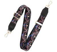 Alipis Vintage Banjo Strap Adjustable Banjo Guitar Shoulder Strap Retro Floral Pattern Folk Instrument Accessory Black