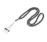Alipis Vintage Black Glass Rosary Bracelet for Worship and Pilgrimage, Comfortable for Wearing and Free of Burrs, Religious Prayer Supply for Friends Who Love Buddhism