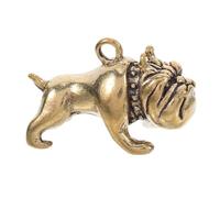 Alipis Vintage Brass Bulldog Keychain Charm Animal Pendant for DIY Bags Keys Backpacks Unique Hanging Ornament Symbolizing Strength and Courage Polished Decorative Accessory for Men Women