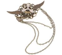 Alipis Vintage Brooch Steampunk Wings Chain Pin Hair Clip Goth Punk Style Decorative Brooch for Wedding Party Fashion Show
