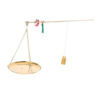 Alipis Vintage Chinese Style Copper Kitchen Scale with Pan for Precise Traditional Medicine Weighing Sturdy Balance for Herbal Ingredients Coins Jewelry and Home Use