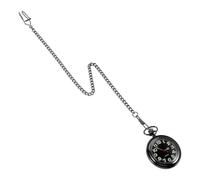 Alipis Vintage Quartz Pocket Watch with Open Face Design and Black Metal Chain, Classic Roman Numerals Dial for Men and Women, Portable Retro Pendant Suitable for Steampunk Events