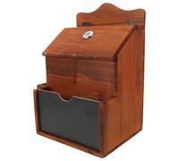 Alipis Vintage Wooden Donation Box with Lock Secure Suggestion Holder for Office Church Fundraising and Tip Collection Wall Mount Desktop Feedback Organizer with Privacy Lock and Slot
