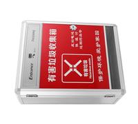Alipis Wall Mounted Battery Recycling Bin with Space Saving Red Aluminium Alloy and Mdf Board Compact Storage Container for Small Hazardous Waste and Batteries for Desk and Home