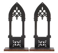 Alipis Wall Sconce Candle Holder, 1 Pair Gothic Black Rustic Wall Mount Candle Holders Tea Light Candle Stand Wood Hanging Shelf Wall Decor for Living Room S