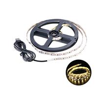 Alipis Waterproof 3528 5m LED Strip Light Warm White USB Powered Smooth Luminous for Architectural Decorative Lighting