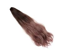 Alipis Wavy Gradient Brown to Pink Ponytail Wig Hairpiece with Invisible Small Tiger Clip, Long Curly Styling Wig for Women Daily Wear and Cosplay Accessories
