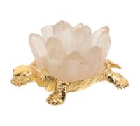 Alipis White Crystal Tortoise Statue Brass Figurine 2.4x1.8 Inch | Golden Copper Crystal Finish, Stable Display Piece, Refined Collectible Accent, Feng Shui Good Luck Decor