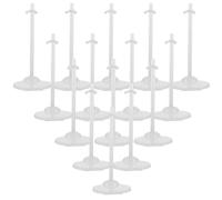 Alipis White Doll Stands Transparent Plastic Doll Holders for Display, Supports Racks for 8-13 Inch Dolls, Toy Accessories Collectors, 15Pcs