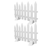 Alipis White Plastic Garden Picket Fence Border with Smooth Surface and Modular Design, 19.7x11.8 Inch Outdoor Decorative Fence for Older Residential Courtyards and Villa Front Yard